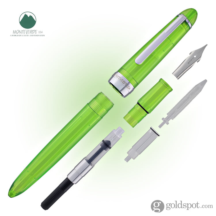 Monteverde Monza ID Fountain Pen in Green - Flex Nib