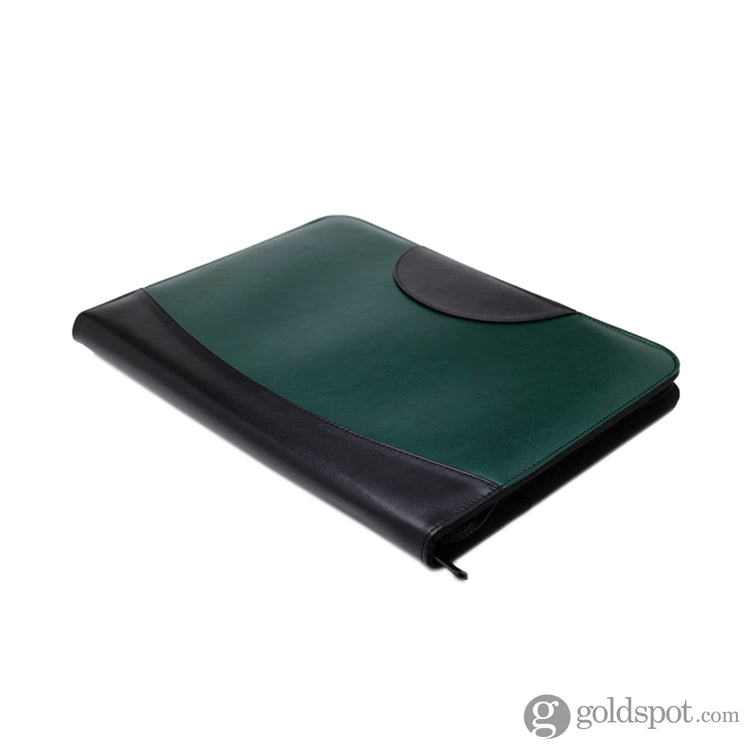 Monteverde Vegan Leather Zippered 24 Pen Case in Green/Black Pen Cases