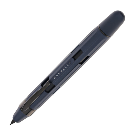 Nahvalur Eclipse Retractable Fountain Pen in Cobalt with Black Trim