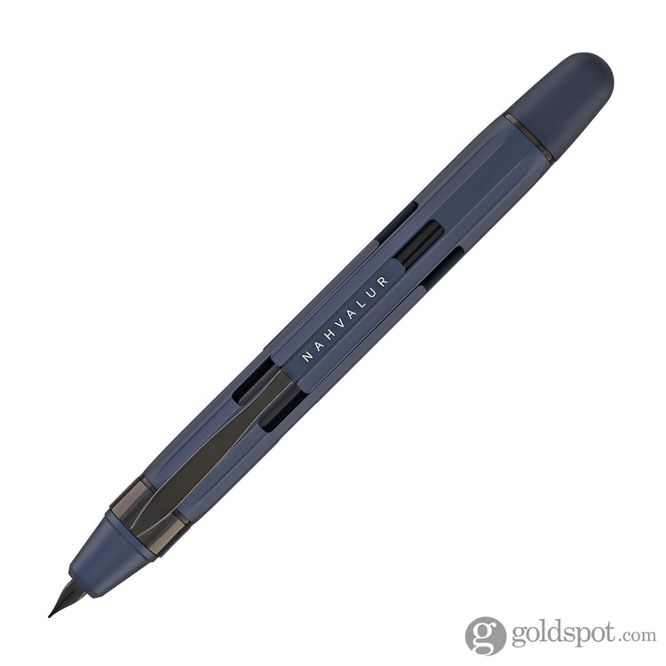 Nahvalur Eclipse Retractable Fountain Pen in Cobalt with Black Trim Fountain Pen