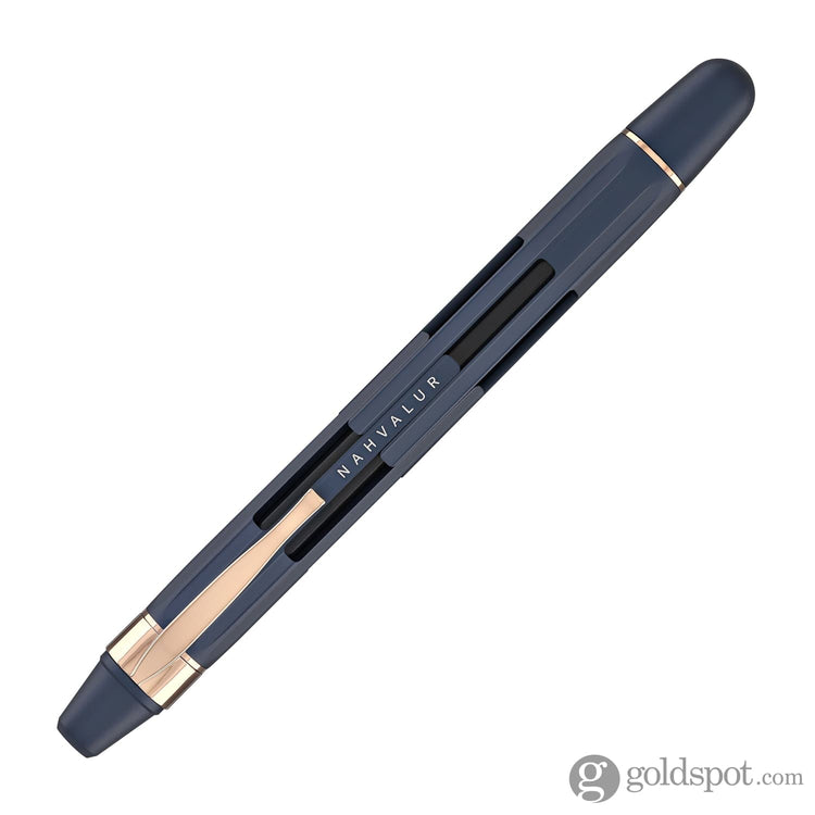 Nahvalur Eclipse Retractable Fountain Pen in Cobalt with Rose Gold Trim Fountain Pen