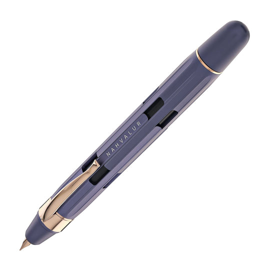 Nahvalur Eclipse Retractable Fountain Pen in Hepatizon with Rose Gold Trim