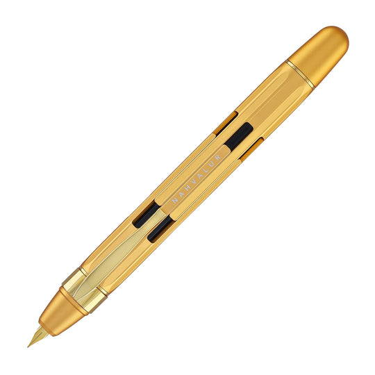 Nahvalur Eclipse Retractable Fountain Pen in Pure Gold