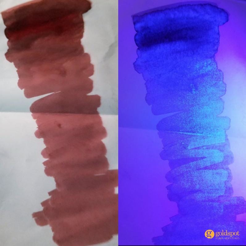 noodlers ink house divided under uv blacklight