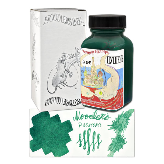 Noodler's Russian Series Bottled Fountain Pen Ink in  Pushkin (Green Blue) - 3oz Bottle