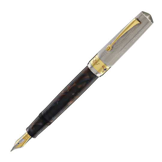 Omas Bologna Fountain Pen in Galassia Argento with Gold Trim 14K