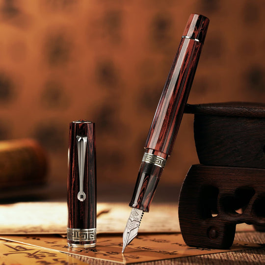 Omas Paragon Calligrafia in Red Ebonite with Ruthenium Trim