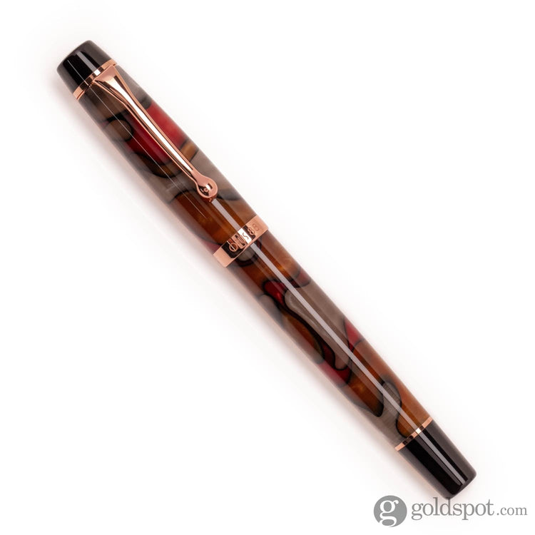 Opus 88 Harmony Fountain Pen in Red Grey Marble with Rose Gold Fountain Pen