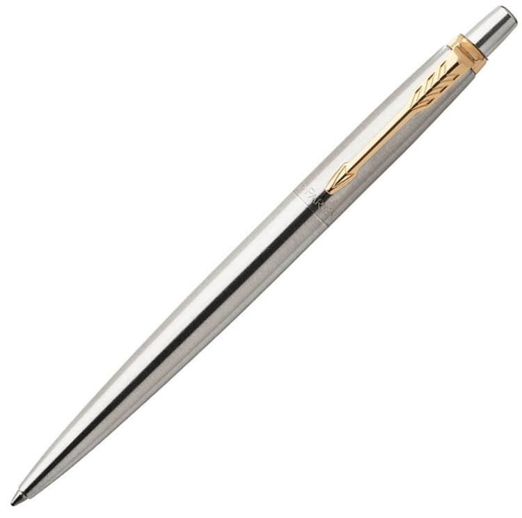 Parker Jotter Ballpoint Pen in Stainless Steel Gold Trim Ballpoint Pen
