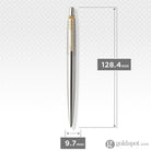 Parker Jotter Ballpoint Pen in Stainless Steel Gold Trim Ballpoint Pen