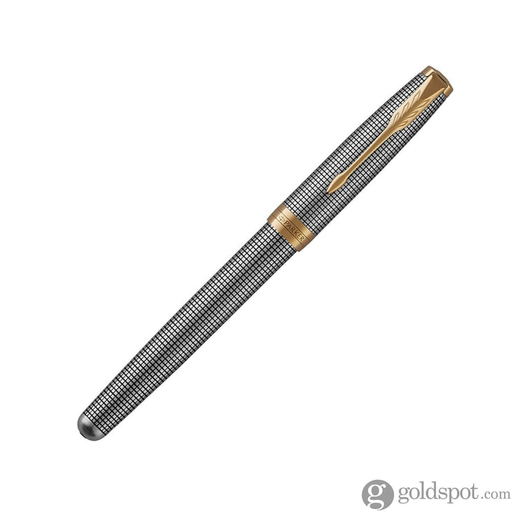 Parker Sonnet Prestige Fountain Pen in Silver with Ciselé Pattern - 18K Gold Fountain Pen