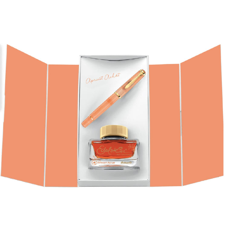 Pelikan Classic M200 Fountain Pen & Edelstein Ink Bottle in Apricot Achat 2025 Set Fountain Pen