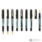 Pelikan M200 Series Fountain Pen in Green Marble with Gold Trim