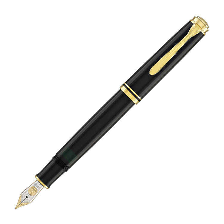 Pelikan Souveran M800 Fountain Pen in Black with Gold Trim - 18K Gold Fountain Pen