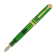 Pelikan Souveran M800 Fountain Pen in Green Demonstrator with Gold Trim - 18K Gold