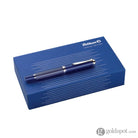 Pelikan Souveran M815 Fountain Pen in Metal Striped Blue with Silver Trim 18K Gold Fountain Pen