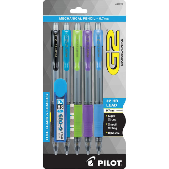 Pilot G2 Mechanical Pencils in Assorted Colors - Fine Point - Pack of 5