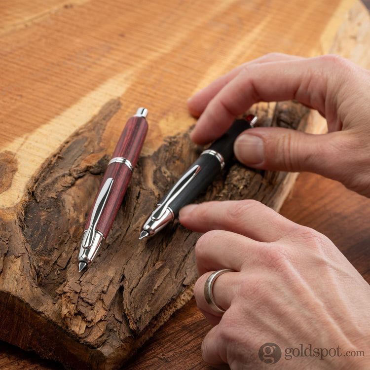Pilot Vanishing Point Fountain Pen in Birchwood Red - 18K Gold Fountain Pen