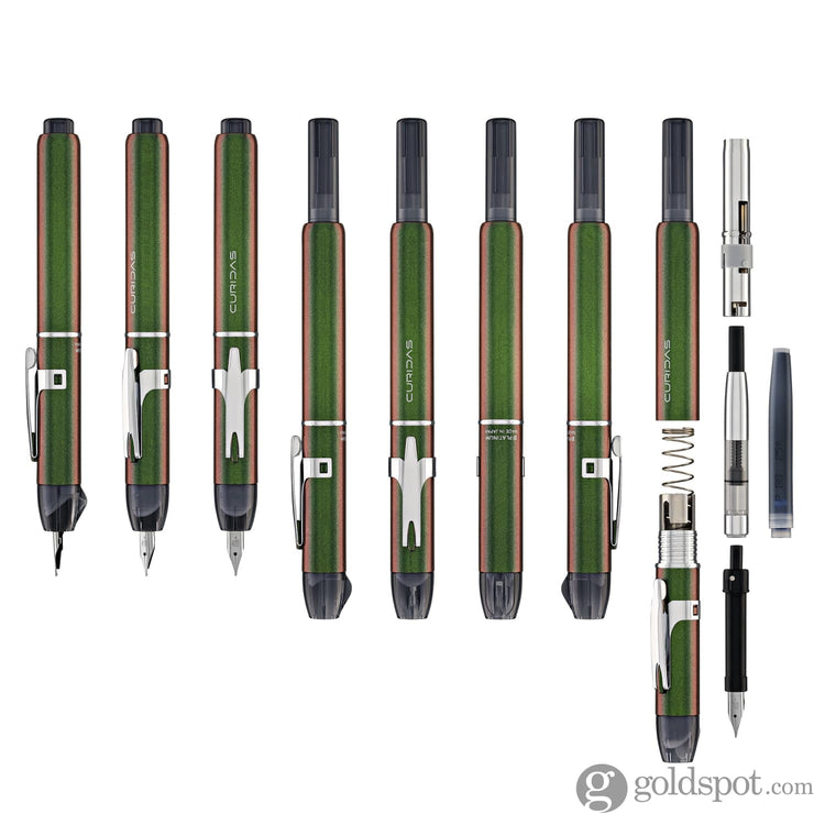 Platinum Curidas Retractable Stone Sphene (Green) Fountain Pen Fountain Pen
