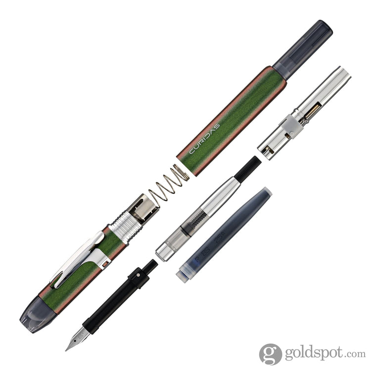 Platinum Curidas Retractable Stone Sphene (Green) Fountain Pen Fountain Pen