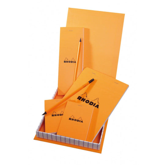 Rhodia Boutique Treasure Box in Orange - Four Notepads and Two Pencils