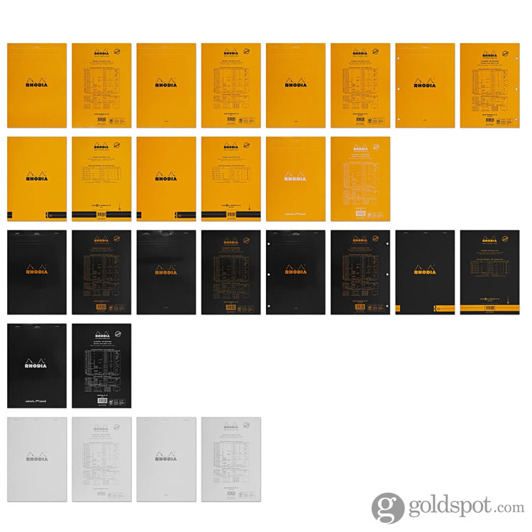 Rhodia No. 18 Staplebound 8.25 x 11.75 Notepad in Black Notebooks Journals
