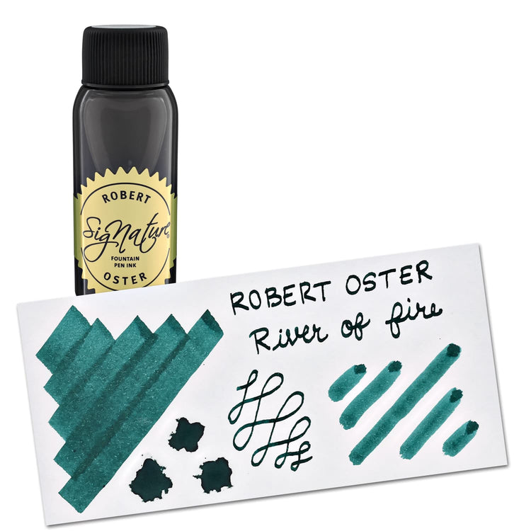 Robert Oster Bottled Ink in River of Fire Teal - 50 mL Bottled Ink