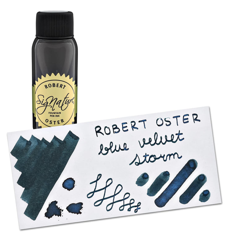 Robert Oster Shake ‘N’ Shimmy Bottled Ink in Blue Velvet Storm - 50 mL Bottled Ink
