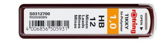 Rotring Mechanical Pencil Lead HB Refill - Pack of 12