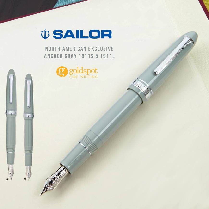 sailor 1911 anchor gray fountain pen