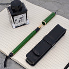 Sailor Compass Fude De Mannen Calligraphy Fountain Pen in Dark Green - 55 Degree Fude Calligraphy Pens