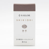 Sailor Four Seasons Shikiori Ink Cartridges in Kamoshika (Sepia-Brown) Pack of 8