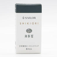 Sailor Four Seasons Shikiori Ink Cartridges in Miruai (Seaweed Indigo) Pack of 8