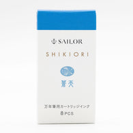 Sailor Four Seasons Shikiori Ink Cartridges in Souten (Azure Sky) Pack of 8