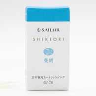 Sailor Four Seasons Shikiori Ink Cartridges in Yuki-Akari (Snow Light Blue) Pack of 8