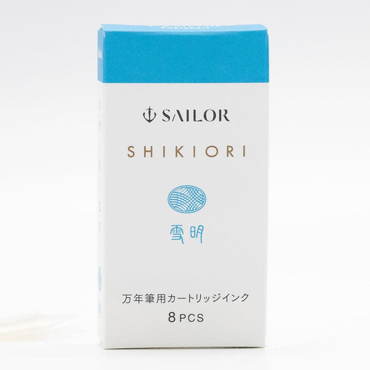 Sailor Four Seasons Shikiori Ink Cartridges in Yuki-Akari (Snow Light Blue) Pack of 8