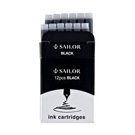 Sailor Jentle Black Ink Cartridges – 12 Pack
