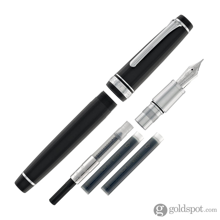 Sailor Pro Gear Standard Fountain Pen in Ginza Silver Matte Grip 21K Gold Fountain Pen