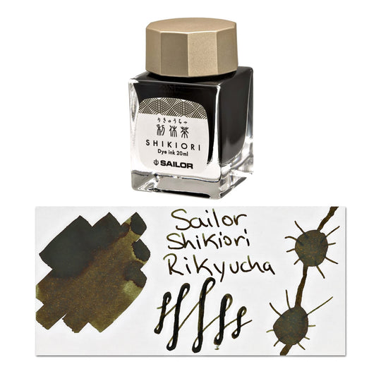 Sailor Shikiori Bottled Ink in Rikyu-Cha (Tea Green Brown) - 20 mL
