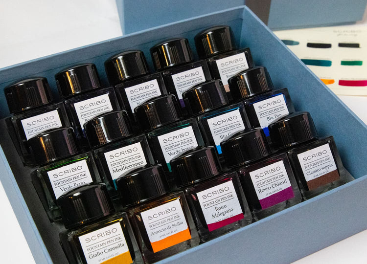 Scribo Fountain Pen 15 Mini Ink Set Limited Edition - 20mL Bottled Ink