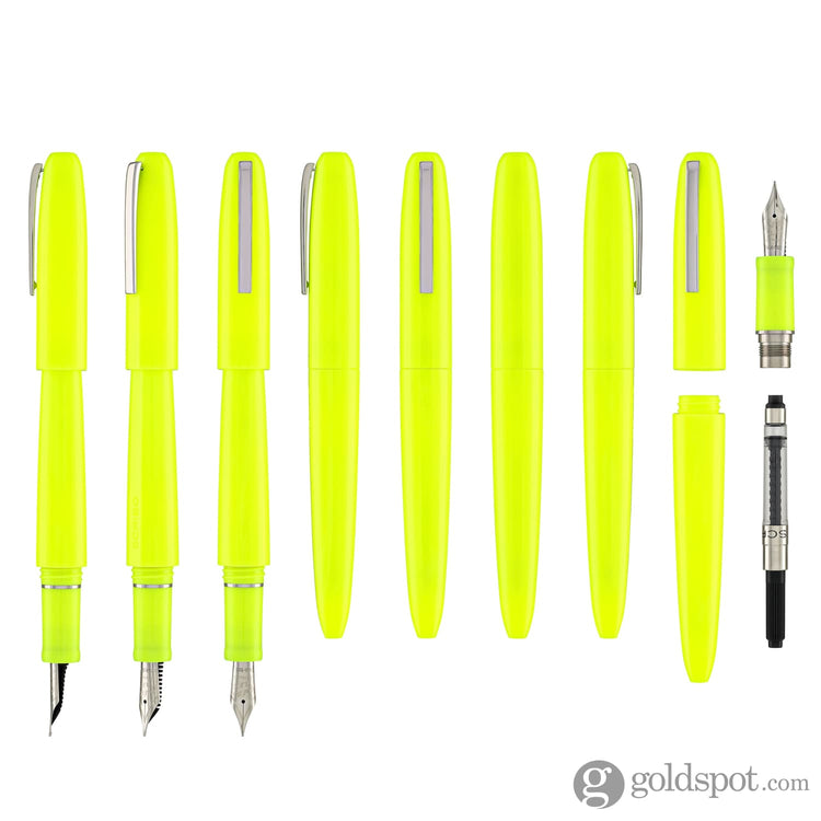 Scribo Piuma Fountain Pen in Art (Fluorescent Yellow) 18K Gold Nib Fountain Pen