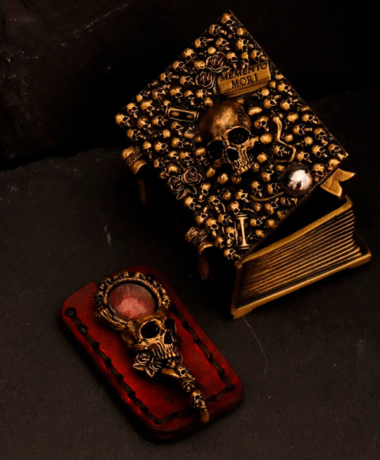 Sepia Accessories Vanitas Brass Nib Box with Miniature Magnifying Glass
