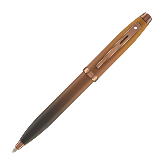 Sheaffer 100 Ballpoint Pen in Coffee Edition with PVD Rose Gold Trim