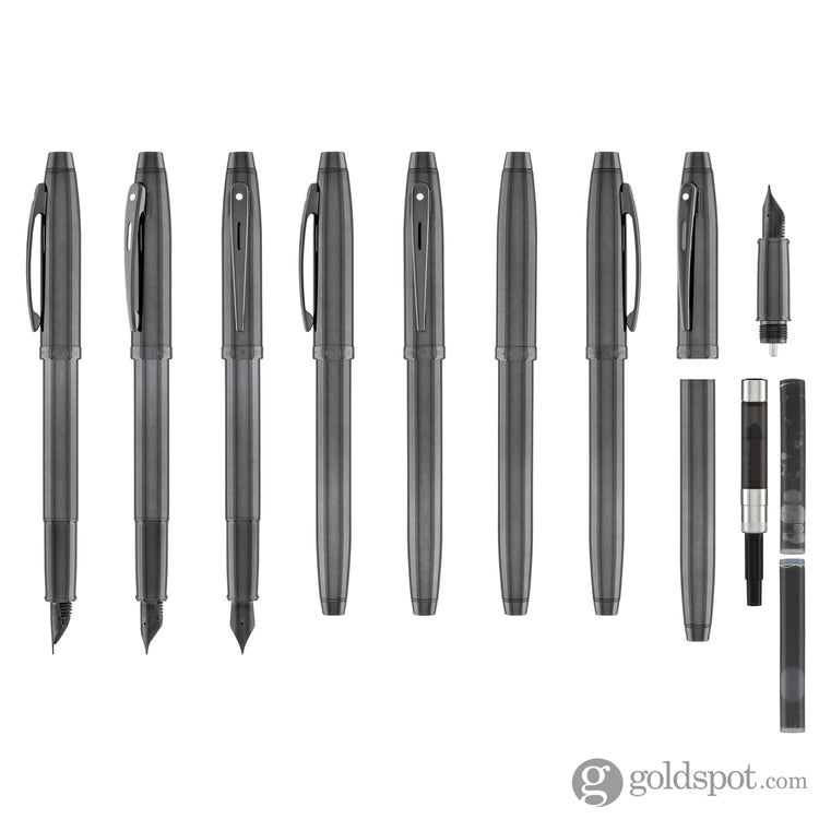 Sheaffer 100 Fountain Pen in Shiny Dark Grey Gunmetal with PVD Trim Fountain Pen