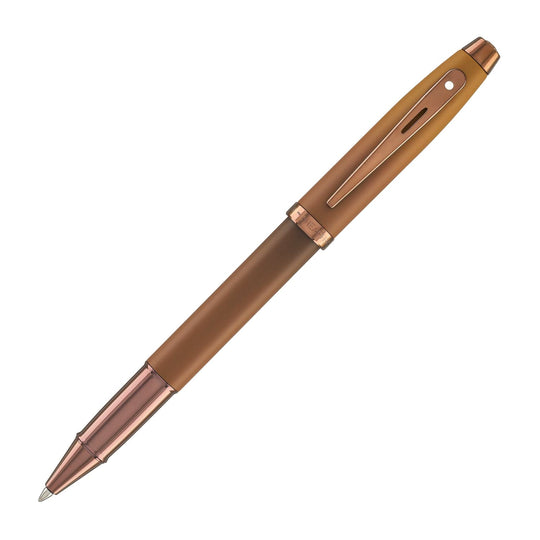 Sheaffer 100 Rollerball Pen in Coffee Edition with PVD Rose Gold Trim