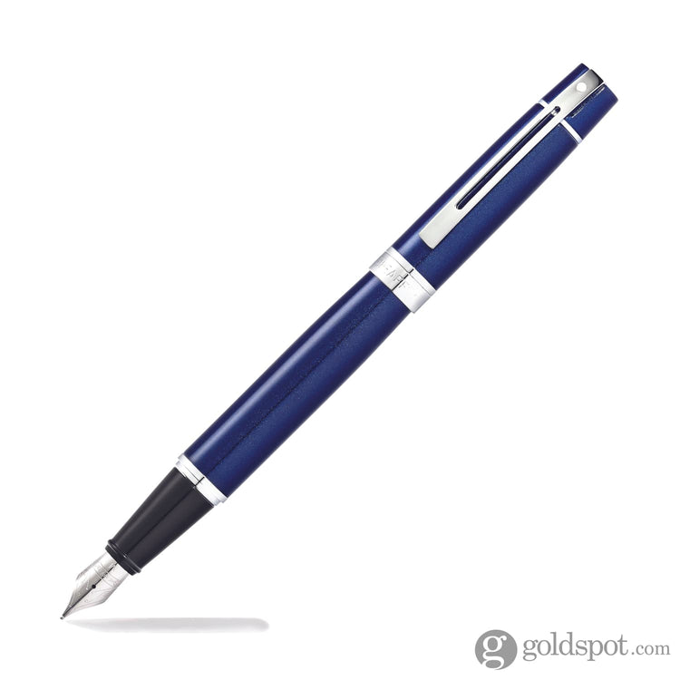 Sheaffer 300 Fountain Pen in Glossy Blue with Chrome Trim Medium Fountain Pen