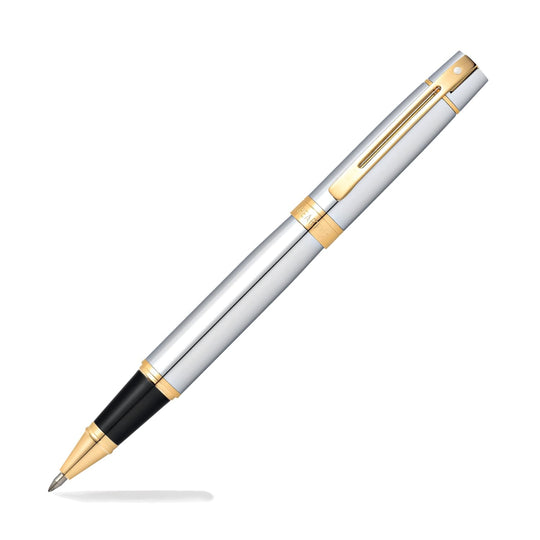 Sheaffer 300 Rollerball Pen in Bright Chrome with Gold Tone