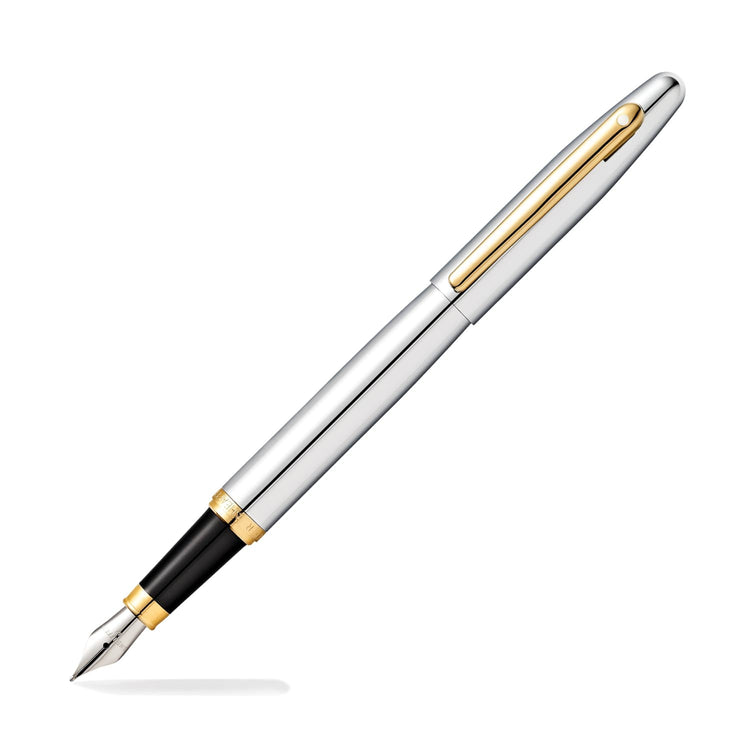 Sheaffer VFM Fountain Pen in Polished Chrome with Gold Trim Fountain Pen