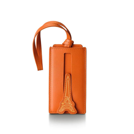 Sheaffer x Emily in Paris Genuine Leather Luggage Tag in Orange