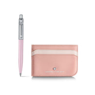 Sheaffer x Emily in Paris Sentinel Ballpoint Pen in Matte Pink and Genuine Leather Credit Card Holder Set
